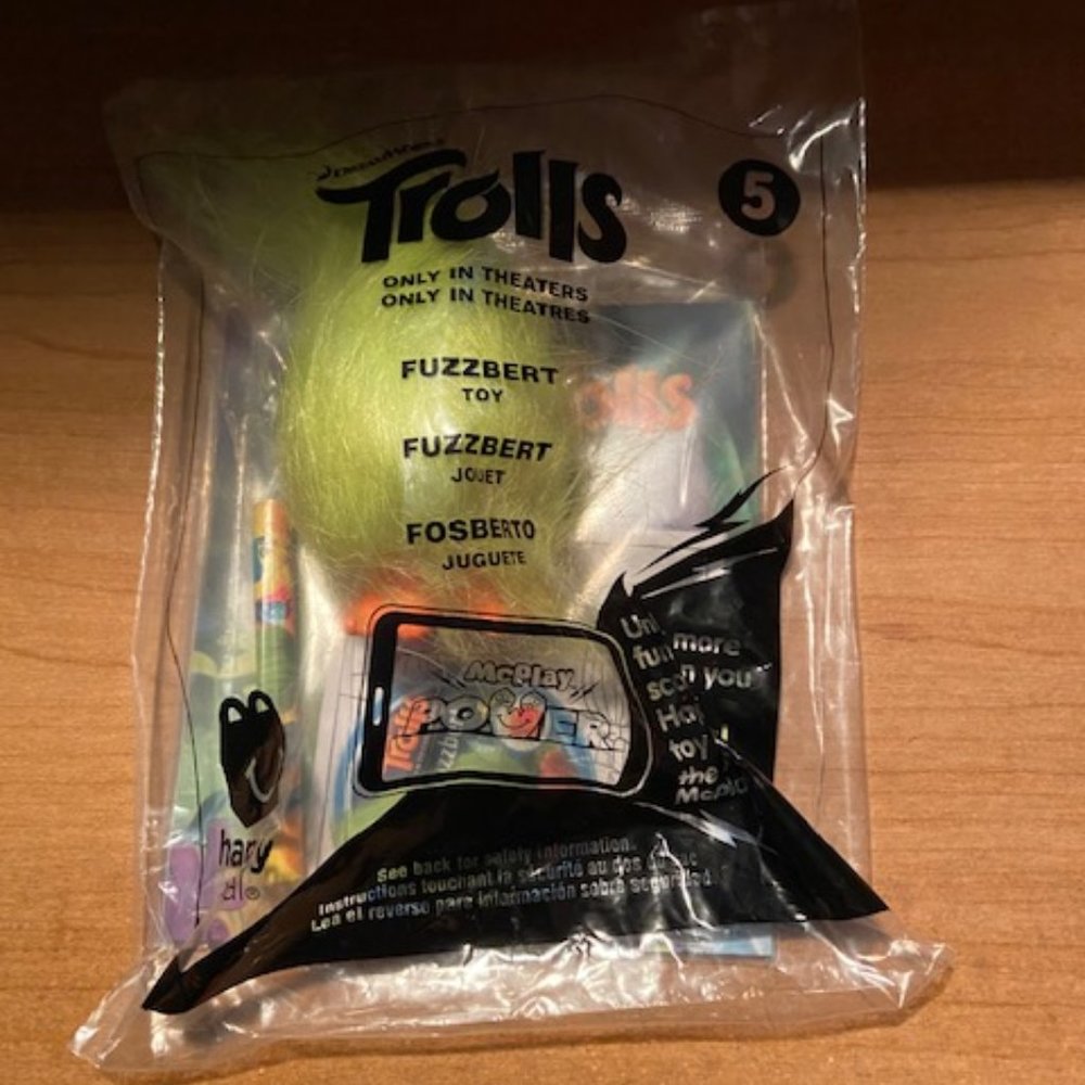 2/$30 McDonald's Trolls Fuzzbert Pencil Topper #5 2016 DreamWorks Happy Meal NIP